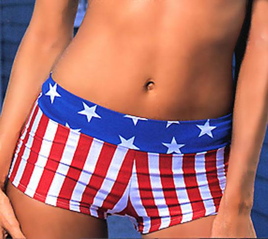 American Flag Hip Hugger Shorts