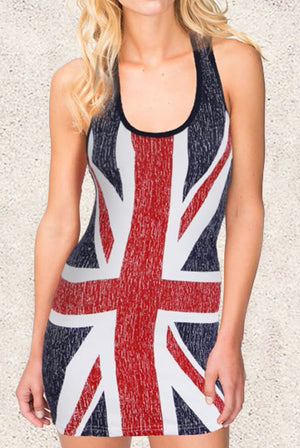 United Kingdom flag bikini cover-up beach dress with the Union Jack ST3DBF