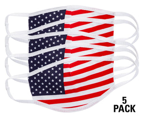 American flag face mask pack of 5