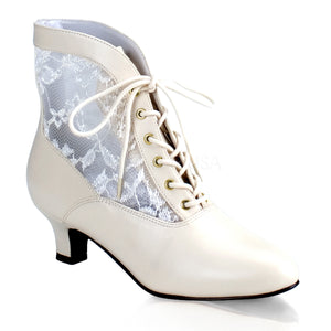 ivory Victorian lace ankle boot with 2-inch heel Dame-05