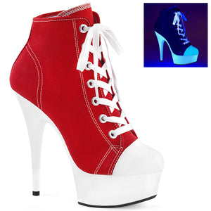 platform lace-up front red canvas sneaker 6-inch high heel shoes DELIGHT-600SK-02