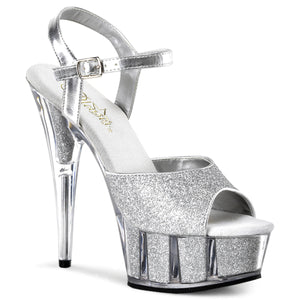 Platform ankle strap silver glitter sandal high heel shoe Delight-609-5G