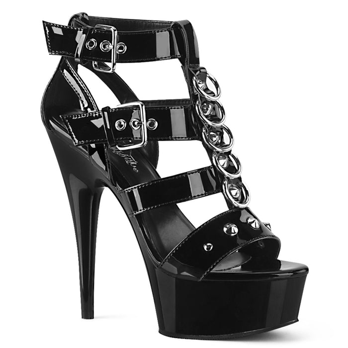 Strappy Cage Style Sandal with Buckles 6-Inch Heel DELIGHT-658