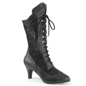 black Wide width/shaft, calf high boot with 3-inch heel Divine-1050
