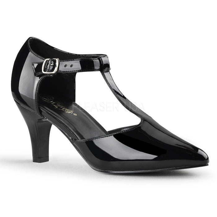 D'orsay T-Strap Pump Shoes with 3-inch Heel Divine-415