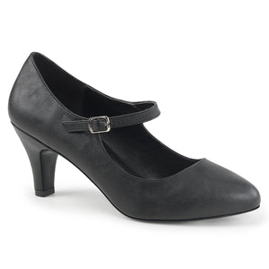 black faux leather Mary Jane shoe 3-inch heel Divine-440