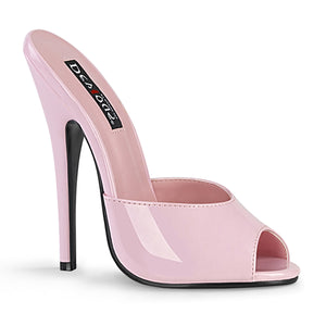 baby pink peep toe slide shoe with 6-inch stiletto heel and no platform Domina-101