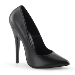black leather Fetish pumps with 6-inch stiletto heels Domina-420
