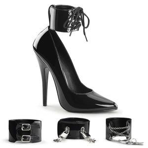 fetish pump shoe with 6-inch heel with 4 interchangeable ankle straps Domina-434