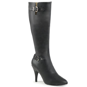 larger size knee boots with 4-inch heel, buckle and zipper Dream-2030