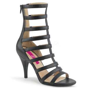 black faux leather strappy ankle boot with 4-inch spike heel Dream-438