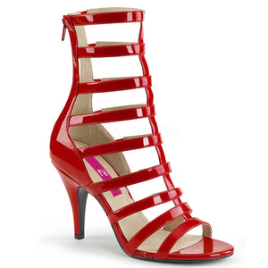 red strappy ankle boot with 4-inch spike heel Dream-438