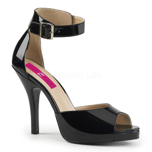 black closed back sandal with ankle strap and 5-inch heel Eve-2