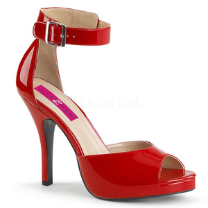 red closed back sandal with ankle strap and 5-inch heel Eve-2