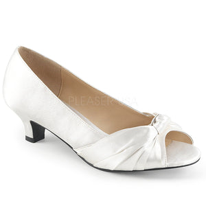 ivory white peep toe pump with 2-inch heel Fab-422