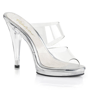 Clear Double Strap Slipper with 4.5-inch Heels FLAIR-402