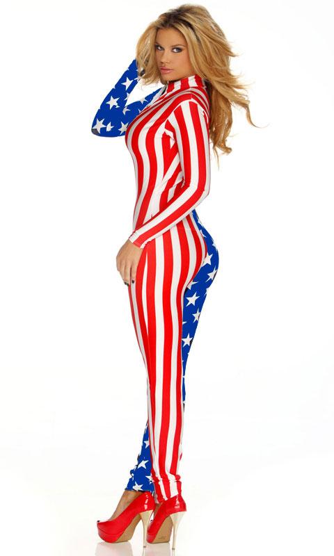 Women's Patriotic Bodysuit Costume