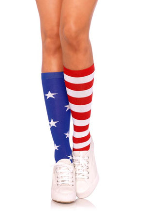 USA American Flag Knee High Stockings