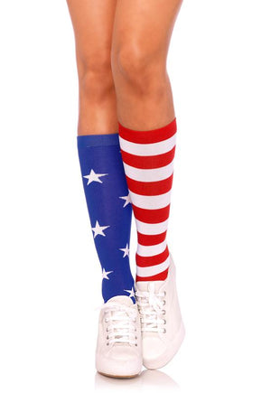 USA American Flag Knee High Stockings 5604