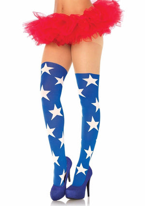 Blue Superstar Wonder Women opaque tights 7730