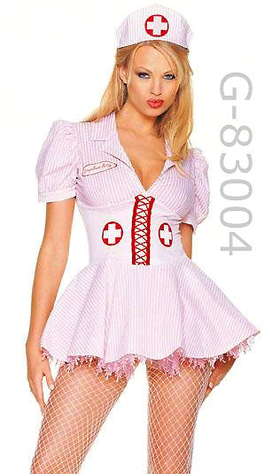 dress sexy nurse pink Sexy Lace Cutout Revealing Nurse Costume Dress, Revealing Party Dress Pink Spring
