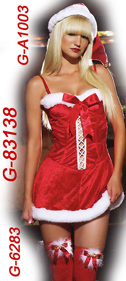 red velvet Santa mini-dress with underwire 83138