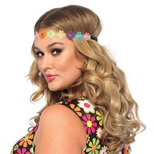floral headband for plus size hippie dress 2-pc. costume 85610