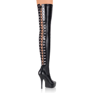back lace-up thigh high boots with 5-inch spike heel Indulge-3063