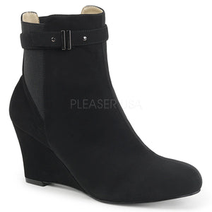 black suede ankle boot with 3-inch wedge heel Kimberly-102