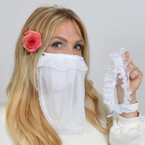 White Bridal Face Mask