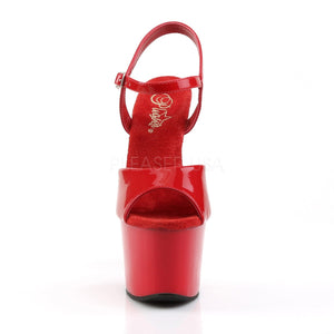 front of High heel red platform sandal shoes with 7-inch heel SKY-309