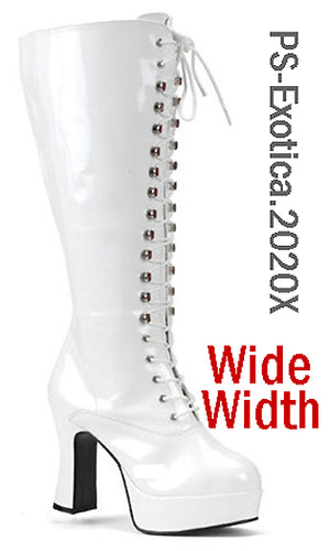 Wide Width Lace-Up GoGo Boots PS-Exotica-2020X