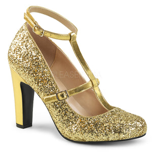 round toe gold glitter pump shoes with 4-inch heels Queen-01