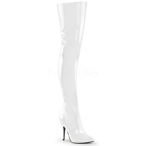 white thigh boots with 5-inch spike heels Seduce-3010