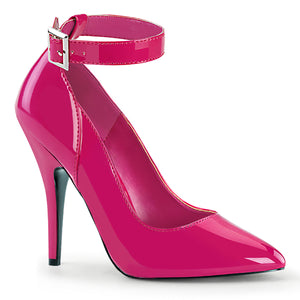 hot pink Ankle strap patent pump large size women's shoe with 5 inch heel Seduce-431