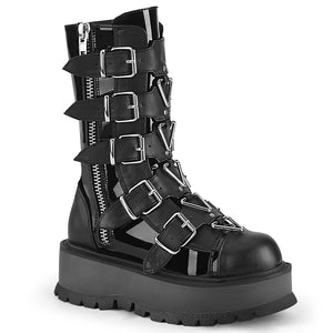 buckle-up front mid-calf boots with 2-inch platform Slacker-160