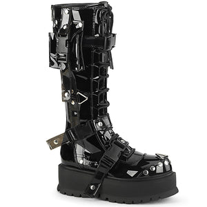 Lace-up buckle knee high boot with 2-inch platform Slacker-260
