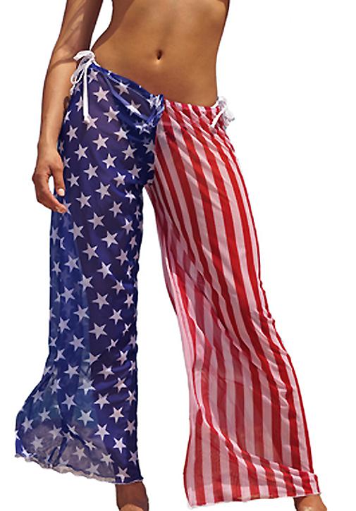 American Flag Sheer Beach Pants