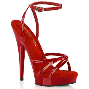 red strappy platform sandal 6-Inch high heel shoe  Sultry-638