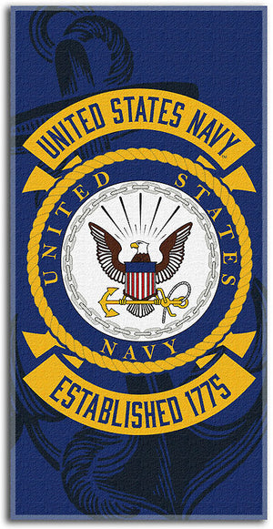 Blue and gold U.S. NAVY beach towel 1023