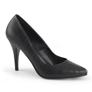 Classic woman's black velvet pump shoe with 4-inch heels Vanity-420