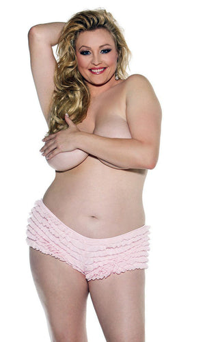 Plus size sheer net ruffle panties X57