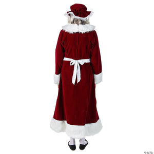back view of deluxe HALCO Mrs. Claus dress 3-piece set Christmas costume AE7051