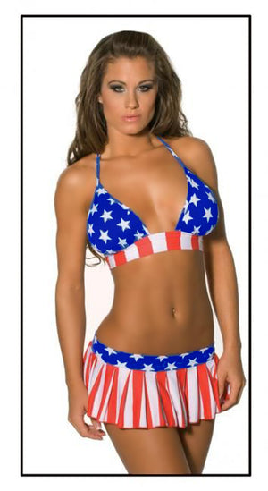 American flag costume, stars and stripes outfit, 4th of July top and skirt, patriotic adult costume 126