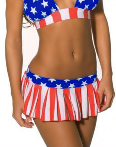 American Flag Pleated Mini Skirt 126