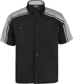 black and grey mechanic work shirts WSM-BKGY