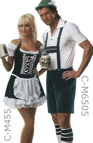 Bavarian men's costume and Oktoberfest costume Tyrolian beer maid dress M455