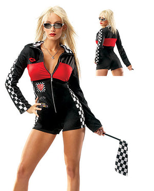 back of car racing girl NASCAR costume M574