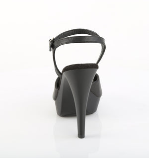 back of black faux leather 5-inch high heel sandal shoes cocktail-509