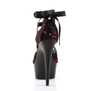 corset lace-up back red black 6" stiletto heel sandals., 1.75" platform and criss cross double ankle strap, Delight-612LC